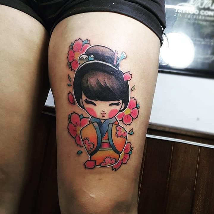 tattoo femenino con una geisha 14