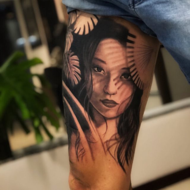 tattoo femenino con una geisha 37