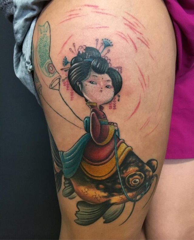 tattoo femenino con una geisha 62