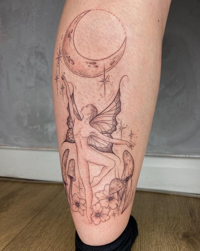 tattoo femenino con una hada 11