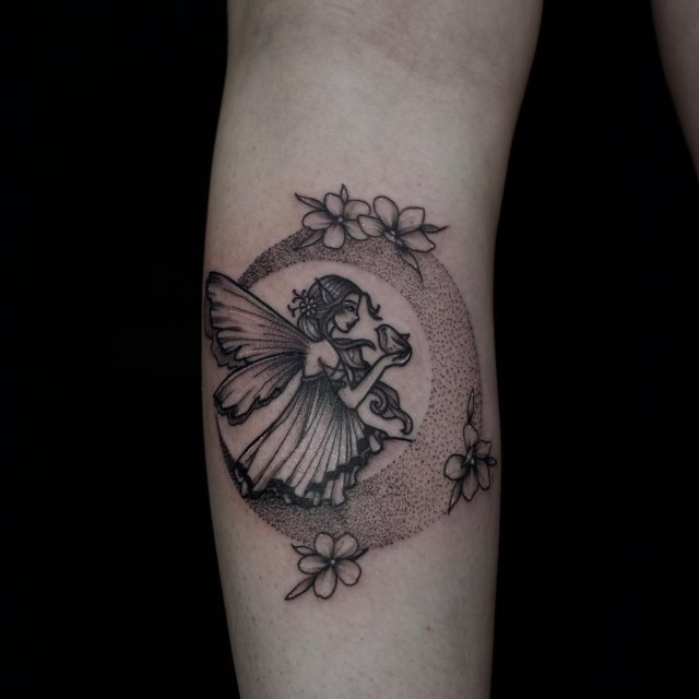 tattoo femenino con una hada 36