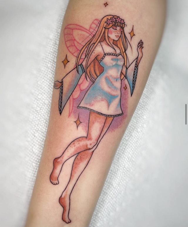 tattoo femenino con una hada 39