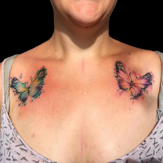 tattoo femenino de mariposa 136