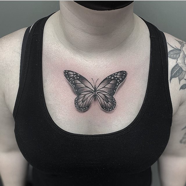 tattoo femenino de mariposa en 3d 19