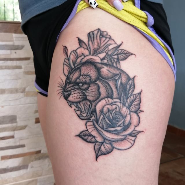 tattoo femenino de pantera 24