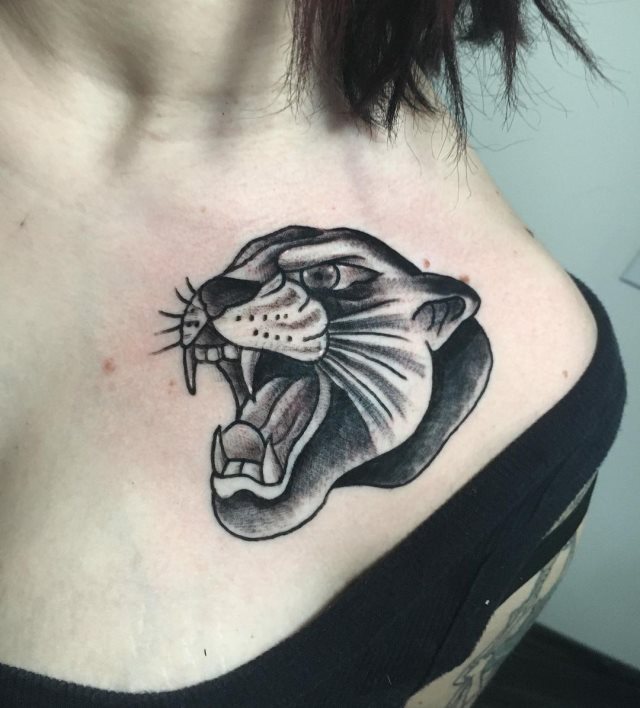 tattoo femenino de pantera 44