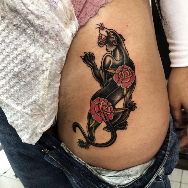 tattoo femenino de pantera 47