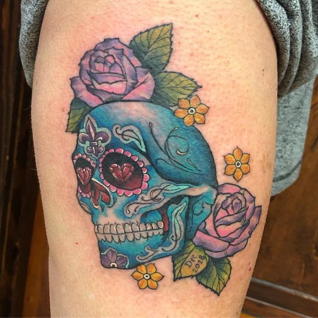 tattoo femenino de una calavera 110