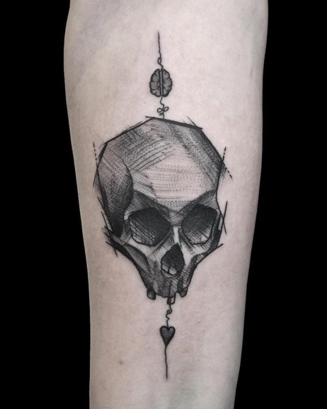 tattoo femenino de una calavera 15