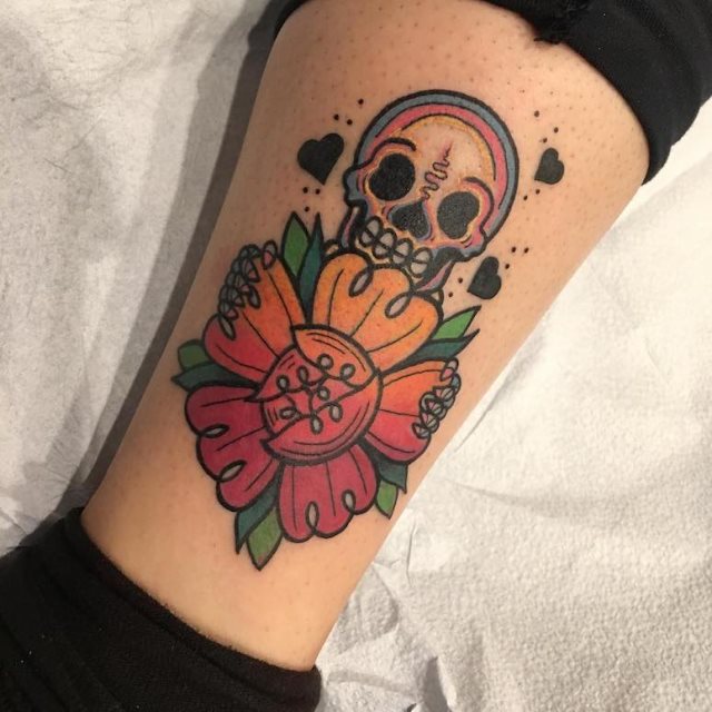 tattoo femenino de una calavera 29