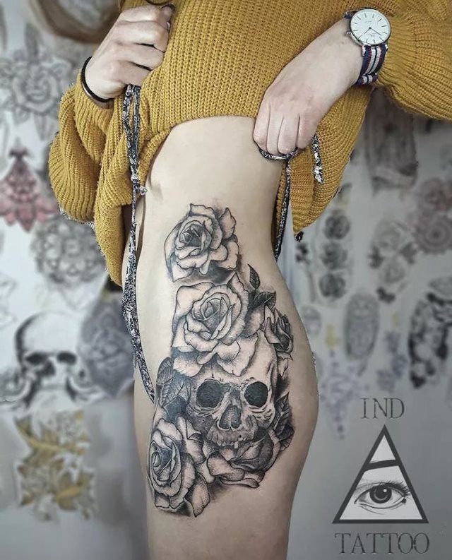 tattoo femenino de una calavera 41