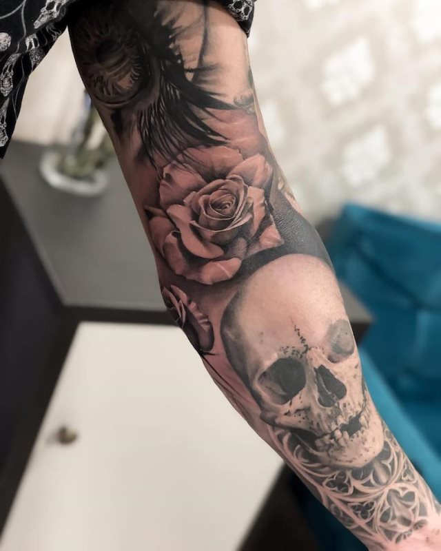 tattoo femenino de una calavera 50