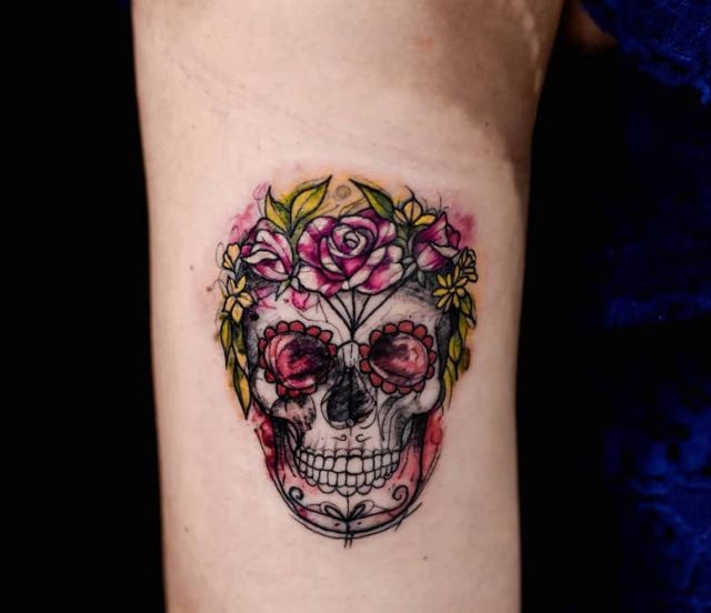 tattoo femenino de una calavera 62
