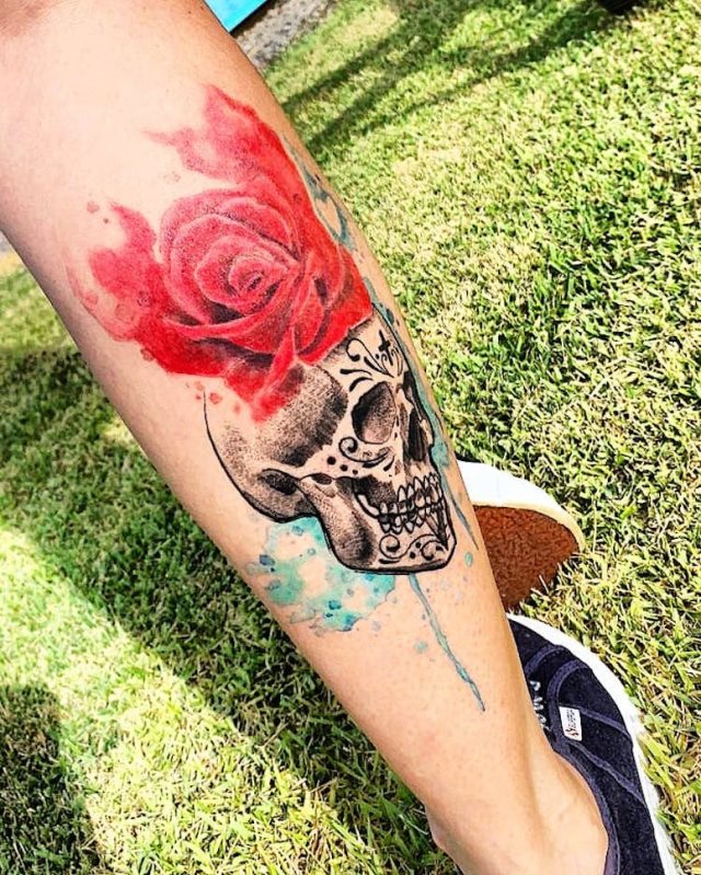tattoo femenino de una calavera 75