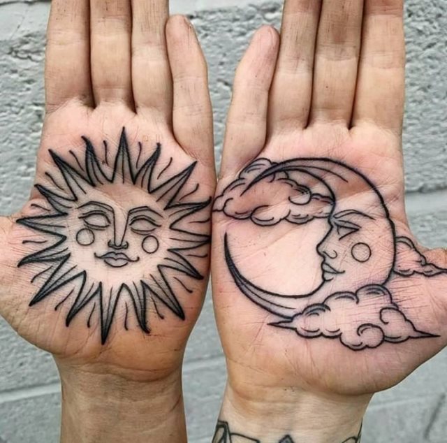 tattoo femenino del sol y la luna 17