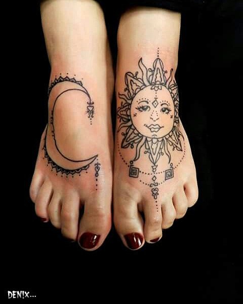 tattoo femenino del sol y la luna 19