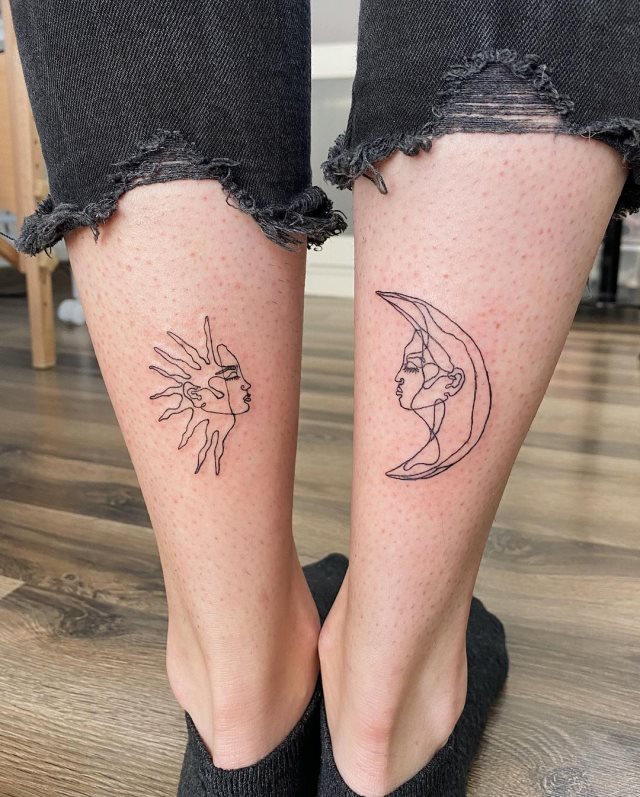 tattoo femenino del sol y la luna 20
