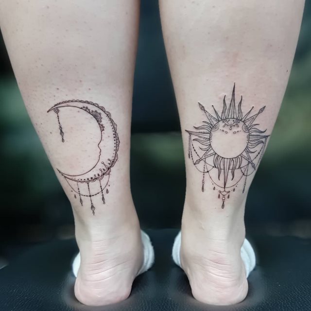 tattoo femenino del sol y la luna 36