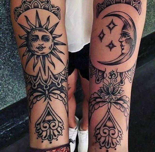 tattoo femenino del sol y la luna 41