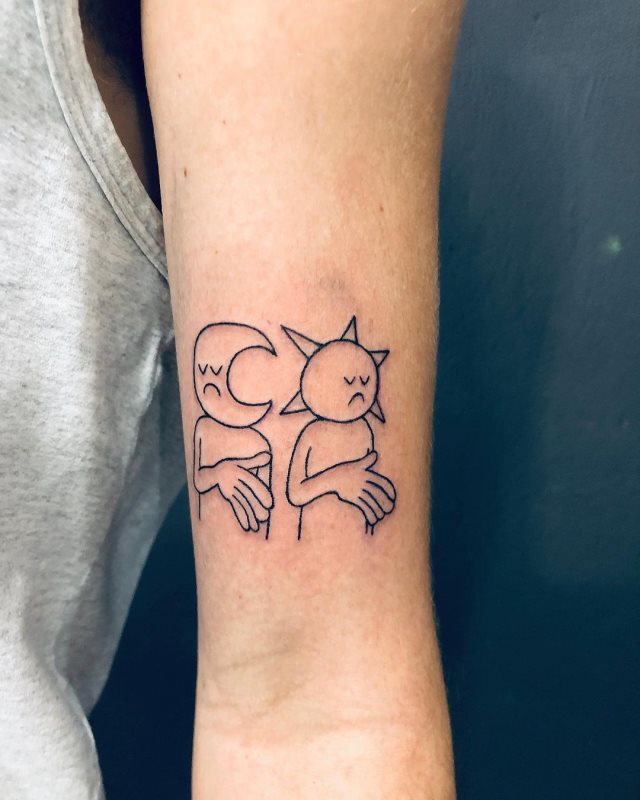 tattoo femenino del sol y la luna 60