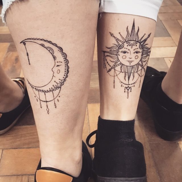 tattoo femenino del sol y la luna 64
