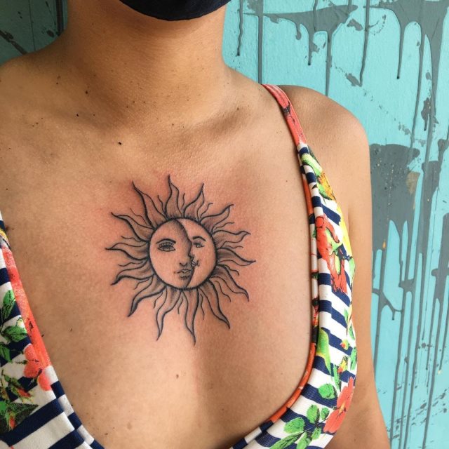 tattoo femenino del sol y la luna 92