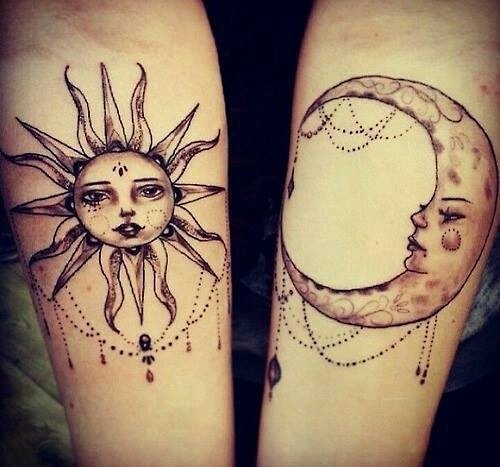 tattoo femenino del sol y la luna 97