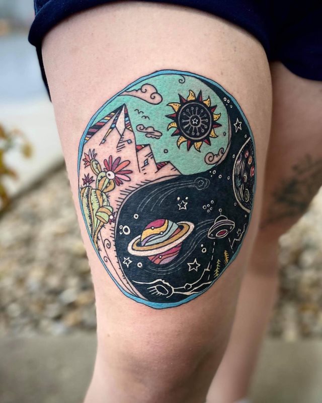 tattoo femenino del yin y yang 46