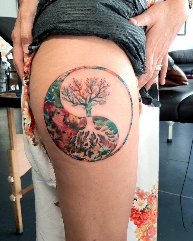 tattoo femenino del yin y yang 55