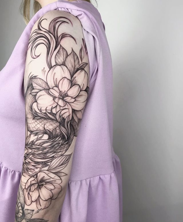 tattoo femenino flor para el brazo 52
