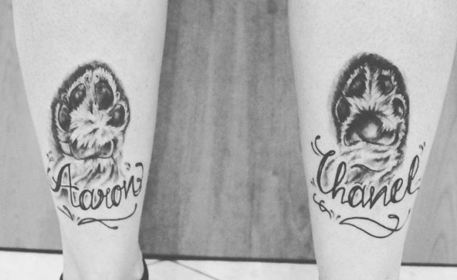 tattoo femenino huella pata de perro 43