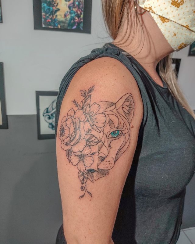tattoo femenino leona 10