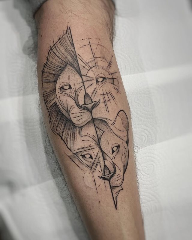 tattoo femenino leona 34