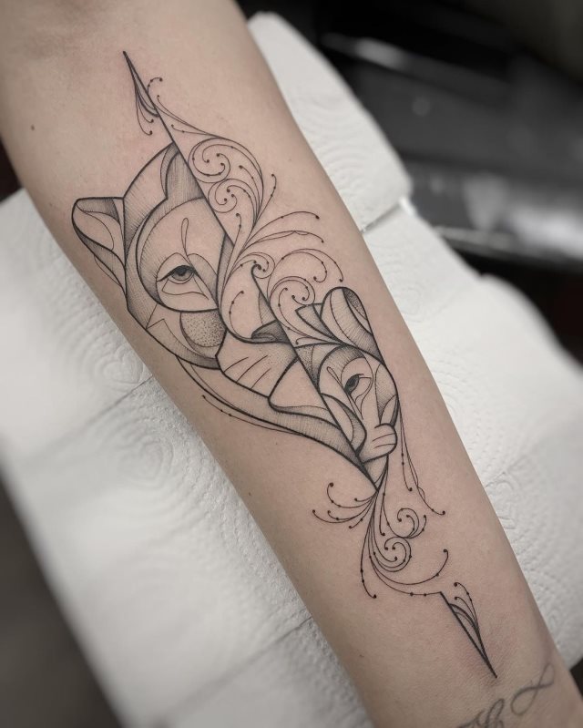 tattoo femenino leona 37