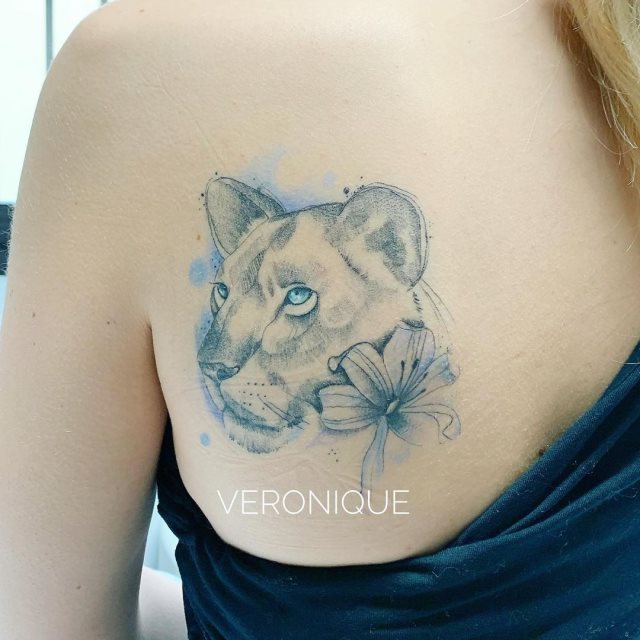 tattoo femenino leona 66