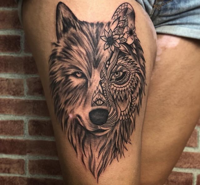 tattoo femenino lobo 09
