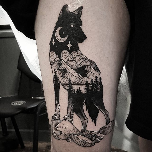 tattoo femenino lobo 51