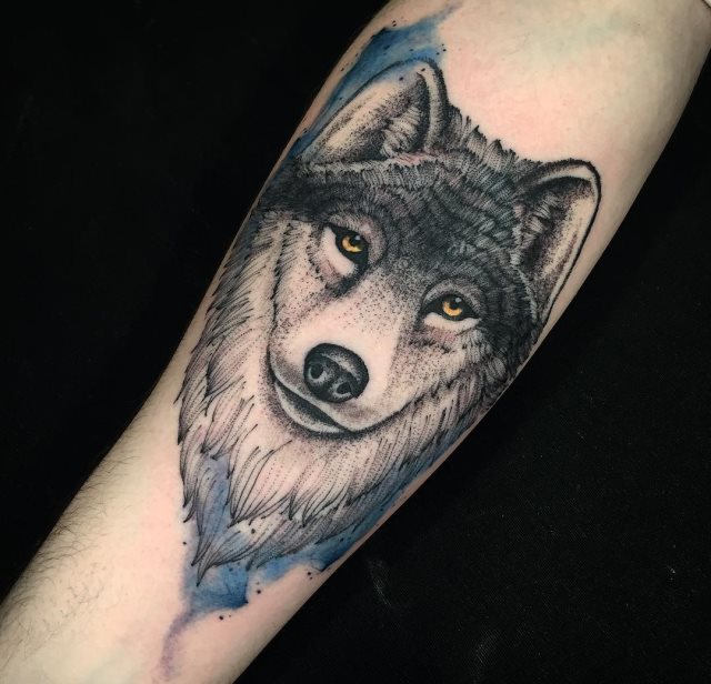 tattoo femenino lobo 55