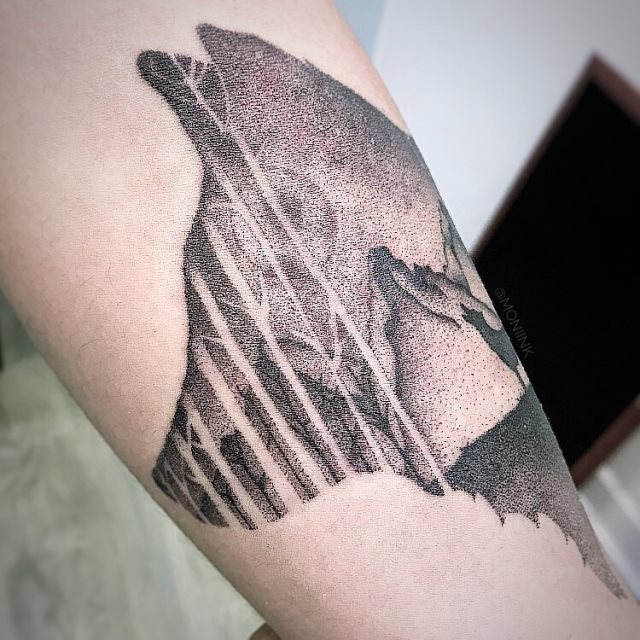 tattoo femenino lobo 61