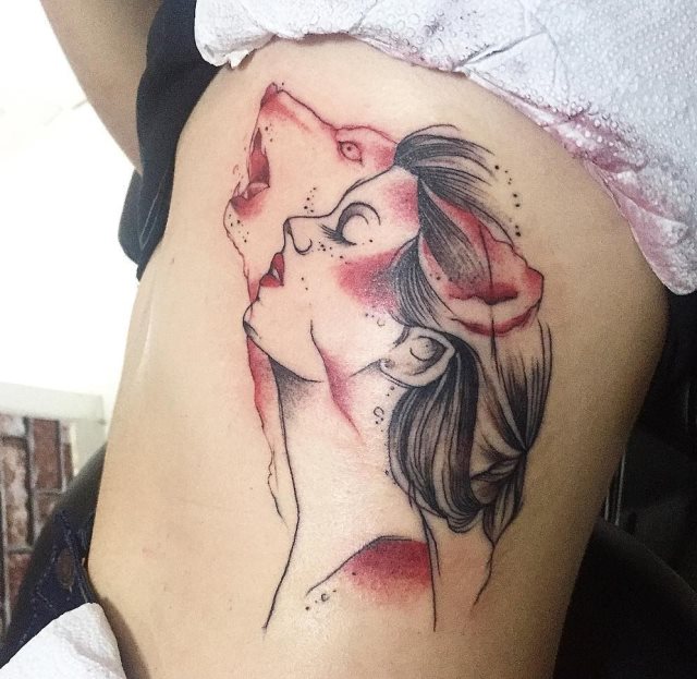 tattoo femenino lobo 62