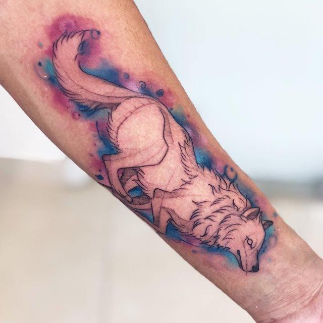 tattoo femenino lobo 66