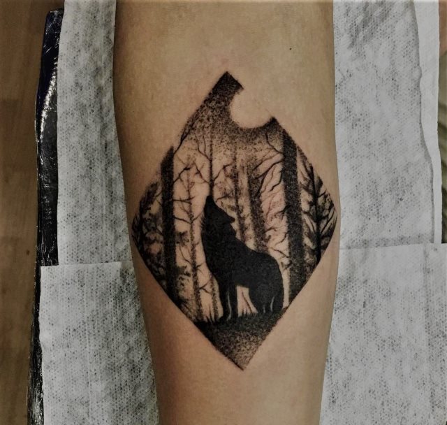 tattoo femenino lobo 71