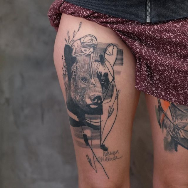 tattoo femenino oso 63