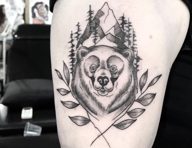 tattoo femenino oso 73
