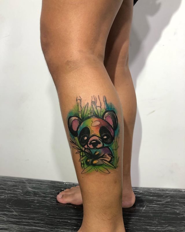 tattoo femenino oso panda 03