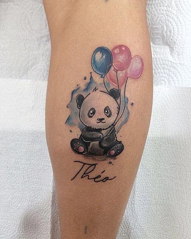 tattoo femenino oso panda 11