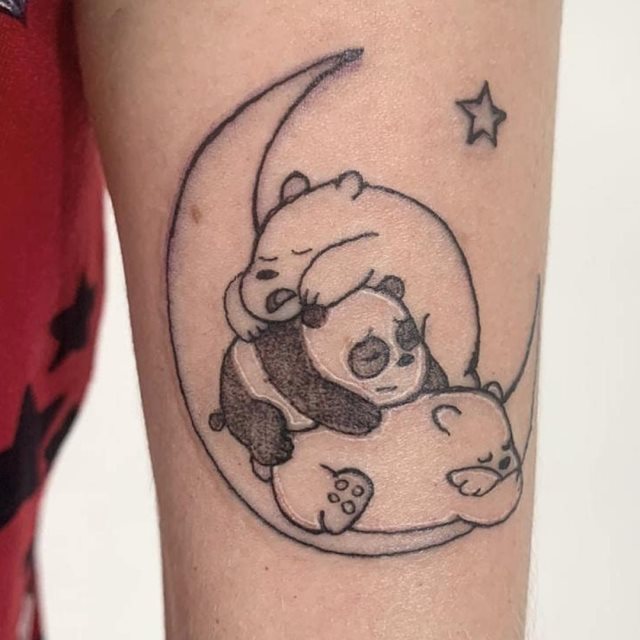 tattoo femenino oso panda 28