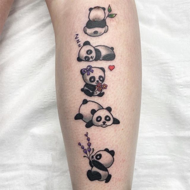 tattoo femenino oso panda 31
