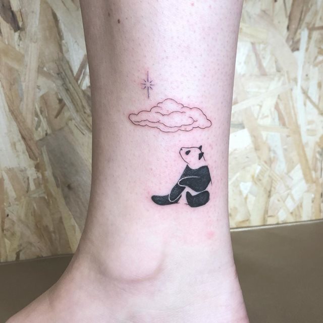 tattoo femenino oso panda 33