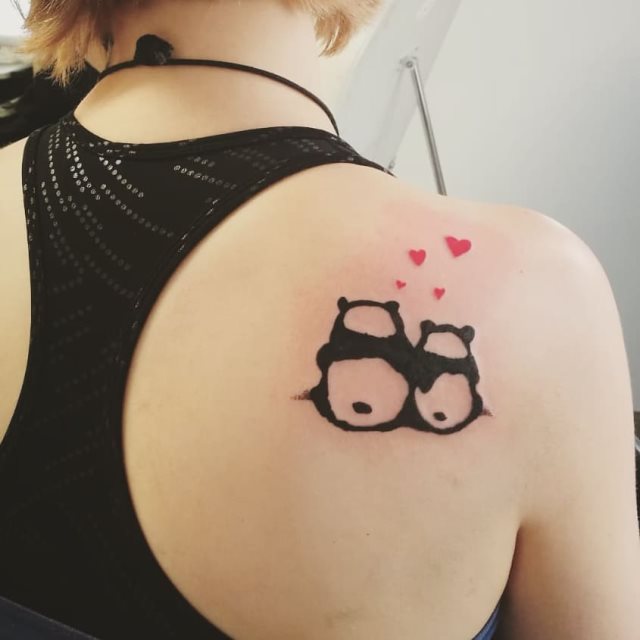 tattoo femenino oso panda 35